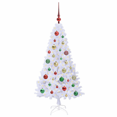 vidaXL Kunstkerstboom met 150 LED Wit 120 cm PVC en staal afbeelding3 - 1