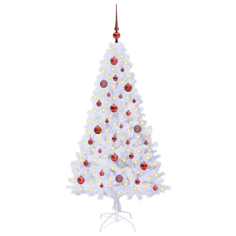 vidaXL Kunstkerstboom met 150 LED Wit 150 cm PVC en staal afbeelding3 - 1
