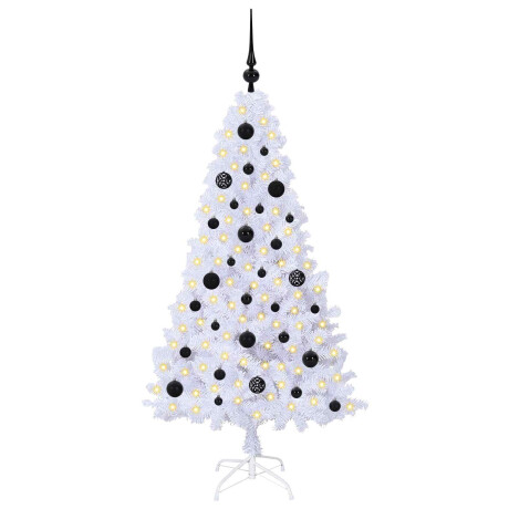 vidaXL Kunstkerstboom met 150 LED Wit 150 cm PVC en staal afbeelding3 - 1