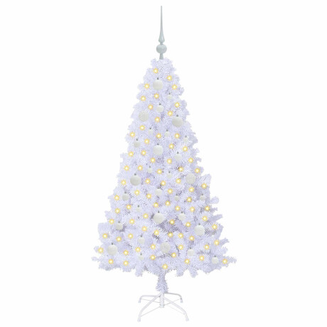 vidaXL Kunstkerstboom met 150 LED Wit 150 cm PVC en staal afbeelding3 - 1