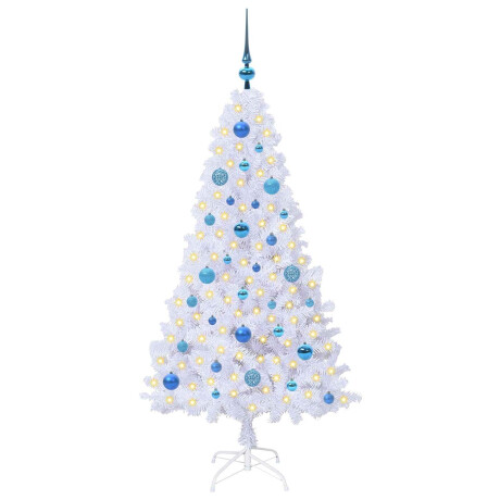 vidaXL Kunstkerstboom met 150 LED Wit 150 cm PVC en staal afbeelding3 - 1