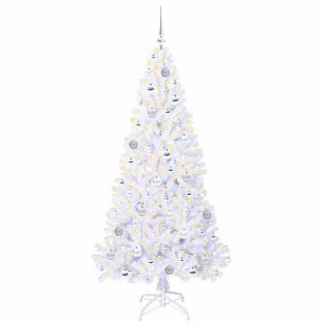 vidaXL Kunstkerstboom met 300 LED Wit 180 cm PVC en staal afbeelding3 - 1