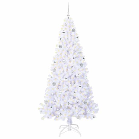 vidaXL Kunstkerstboom met 300 LED Wit 210 cm PVC en staal afbeelding3 - 1