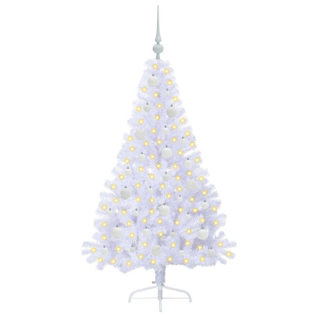 vidaXL Kunstkerstboom met 150 LED Wit 150 cm PVC en staal afbeelding3 - 1