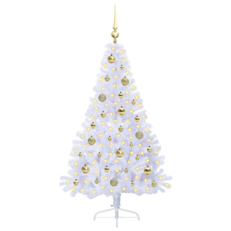 vidaXL Kunstkerstboom met 150 LED Wit 150 cm PVC en staal afbeelding3 - 1