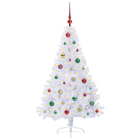 vidaXL Kunstkerstboom met 150 LED Wit 150 cm PVC en staal afbeelding3 - 1