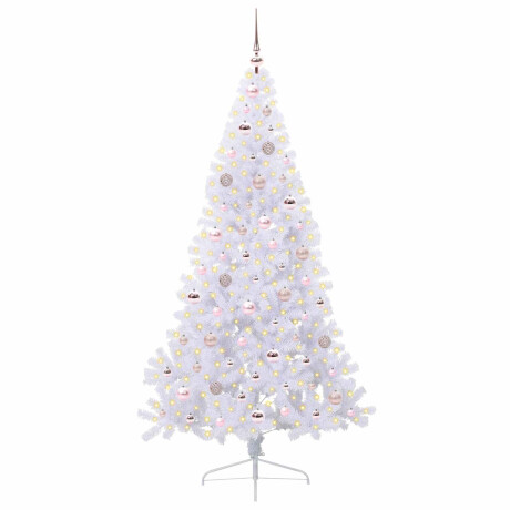 vidaXL Kunstkerstboom met 300 LED Wit 180 cm PVC en staal afbeelding3 - 1