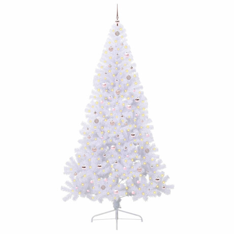 vidaXL Kunstkerstboom met 300 LED Wit 240 cm PVC en staal afbeelding3 - 1