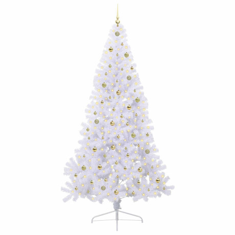 vidaXL Kunstkerstboom met 300 LED Wit 240 cm PVC en staal afbeelding3 - 1