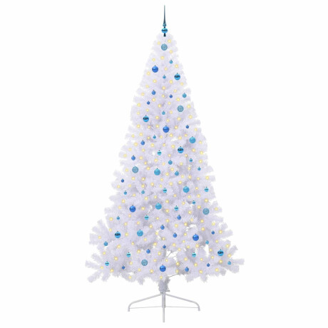 vidaXL Kunstkerstboom met 300 LED Wit 240 cm PVC en staal afbeelding3 - 1