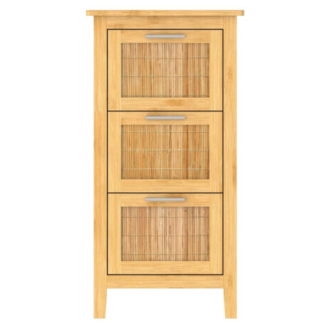 EISL Badkamerkast met 3 lades 30x42x82 cm bamboe afbeelding3 - 1