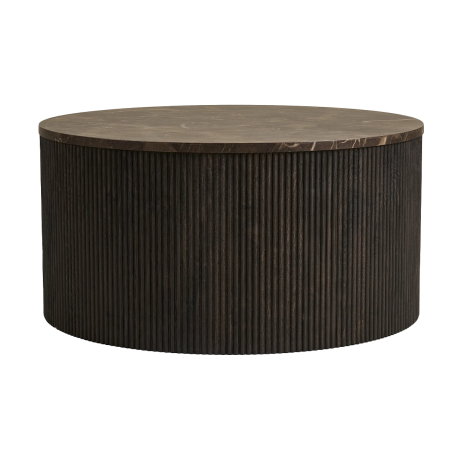 Babette ronde salontafel donkerbruin marmer - Ø 80 x 40 cm afbeelding3 - 1