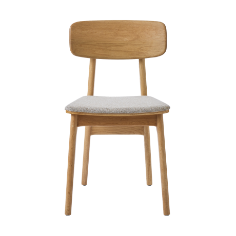 Lana houten eetkamerstoel naturel - met beige stoffen zitting afbeelding3 - 1