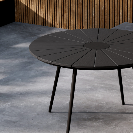 Denzel polywood ronde tuintafel zwart - Ø 120 cm afbeelding3 - 1
