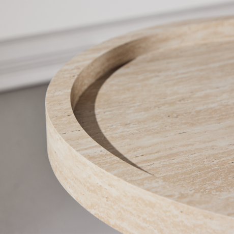 Micah houten bijzettafel beige - Ø 60 cm afbeelding3 - 1