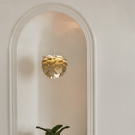 Aluvia Mini hanglamp brushed brass - met koordset zwart - Ø 40 cm afbeelding3 - 1