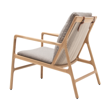 Dedo easy chair whitewash - dakar leather grijs zitting afbeelding3 - 1