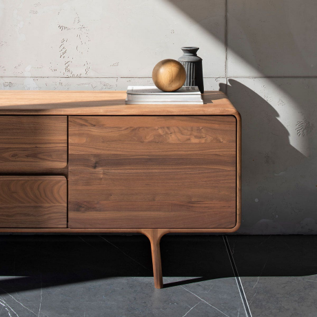Fawn sideboard houten dressoir walnut - 180 x 45 cm afbeelding3 - 1