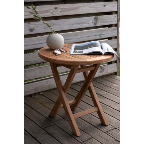 Frida houten tuin bijzettafel naturel - Ø 50 cm afbeelding3 - 1