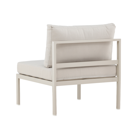 Glen aluminium modulair tuin bankelement beige met beige zitkussens- 74 x 65 cm afbeelding3 - 1