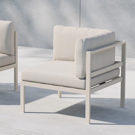 Glen aluminium modulair tuin hoekelement beige - 74 x 65 cm afbeelding3 - 1