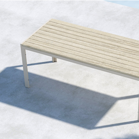 Joas polywood tuin eettafel beige - 205 x 90 cm afbeelding3 - 1
