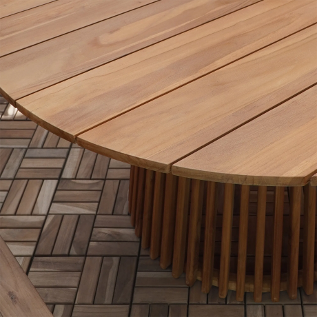 Lidewij ronde teakhouten tuintafel naturel - Ø 120 cm afbeelding3 - 1