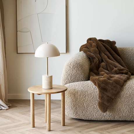 Lily marmer tafel lamp zand - Ø 25 x 45 cm afbeelding3 - 1