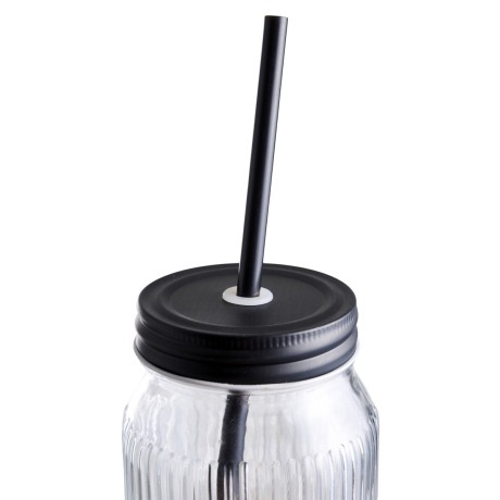 Maeve Mason Jar glas met rietje - 450 ml afbeelding3 - 1