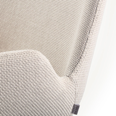 Nena-Eef eetkamerstoel beige - walnoot houten onderstel afbeelding3 - 1