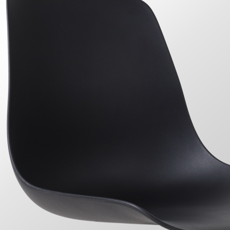 Nena-Pip eetkamerstoel zwart - houten onderstel afbeelding3 - 1