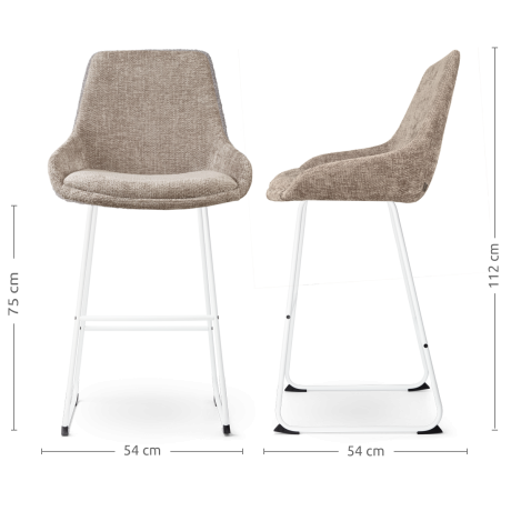 Nino-Isa barkruk bruin - wit onderstel - 75 cm afbeelding3 - 1