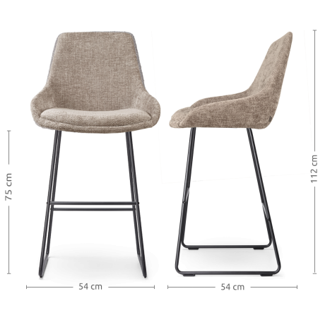 Nino-Isa barkruk bruin - zwart onderstel - 75 cm afbeelding3 - 1