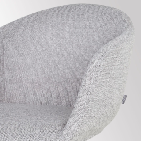 Nino-Otis barkruk lichtgrijs - zwart onderstel - 75 cm afbeelding3 - 1