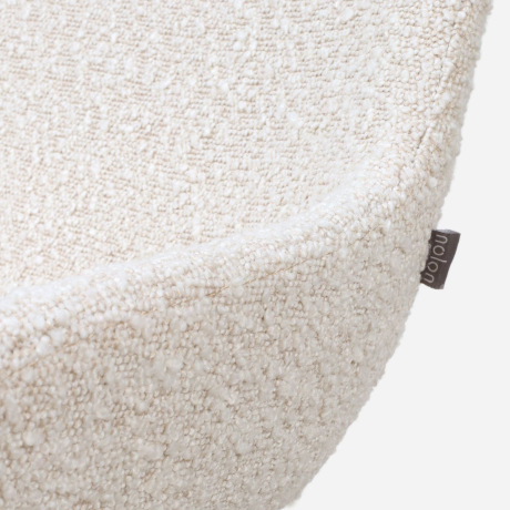 Noa-Isa eetkamerstoel bouclé beige - zwart onderstel afbeelding3 - 1