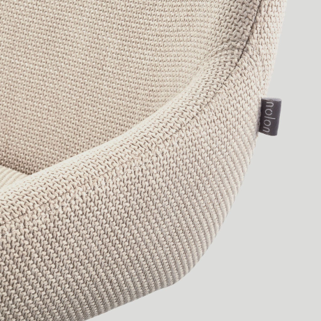 Nola-Isa draaibare eetkamerstoel beige - zwart onderstel afbeelding3 - 1