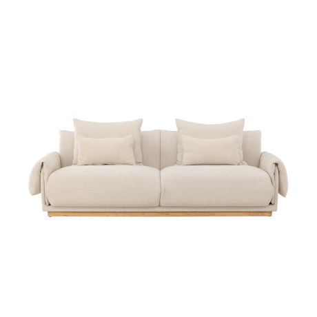 Rikki gestoffeerde 3-zits bank beige - 237 cm afbeelding3 - 1