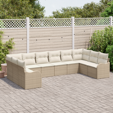 vidaXL Tuin Sofa Set Beige 344 x 177,5 x 85 cm poly rattan afbeelding3 - 1