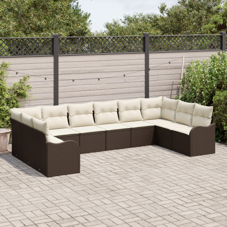 vidaXL Tuin Sofa Set Bruin 344 x 177,5 x 85 cm poly rattan afbeelding3 - 1