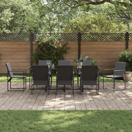 vidaXL 12-delige Tuinset met kussens staal en textileen afbeelding3 - 1