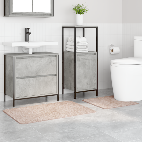 vidaXL 2-delige Badmattenset anti-slip polypropeen crèmekleurig afbeelding3 - 1