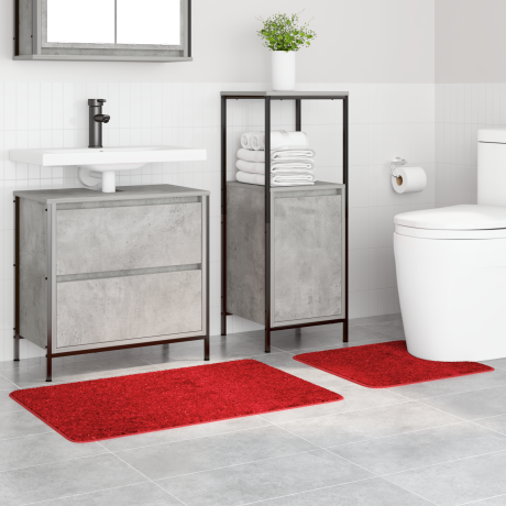vidaXL 2 delige Badmattenset anti-slip polypropeen rood afbeelding3 - 1