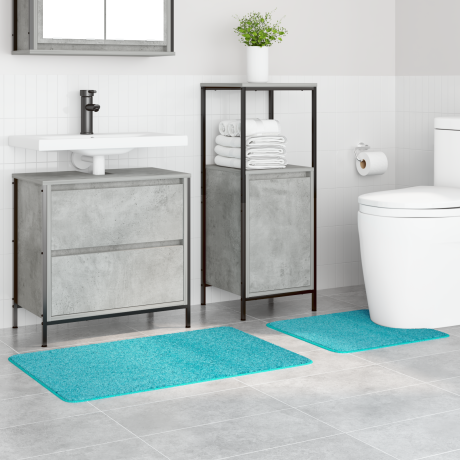 vidaXL 2-delige Badmattenset anti-slip polypropeen turquoise afbeelding3 - 1