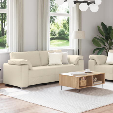 vidaXL 2-Delige Bank Set met Kussens van Linnen afbeelding3 - 1