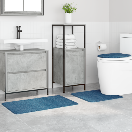 vidaXL 3-delige Badmattenset anti-slip polypropeen blauw afbeelding3 - 1