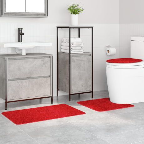 vidaXL 3-delige Badmattenset anti-slip polypropeen rood afbeelding3 - 1