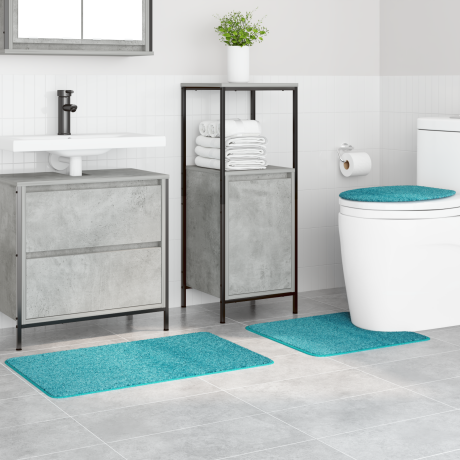 vidaXL 3-delige Badmattenset anti-slip polypropeen turquoise afbeelding3 - 1
