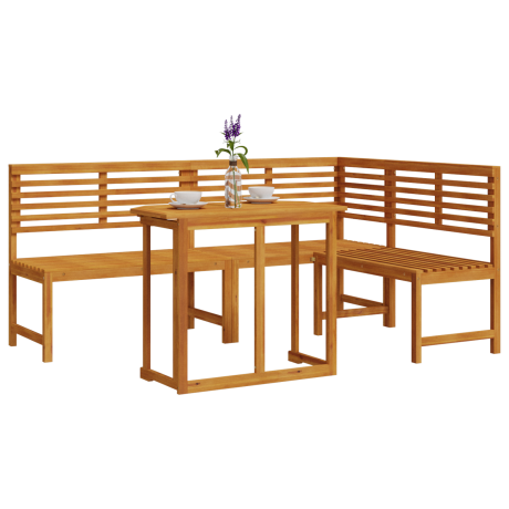 vidaXL 3-delige bistro set voor in de tuin - Van massief acaciahout afbeelding3 - 1
