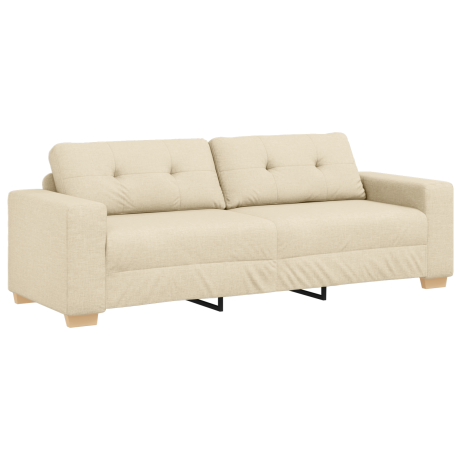 vidaXL 3-delige ligbedset met kussens in crème stof afbeelding3 - 1