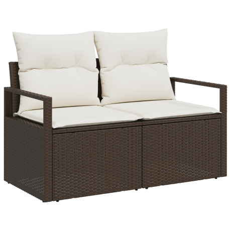 vidaXL Bankstel 3 pcs Bruin poly rattan afbeelding3 - 1